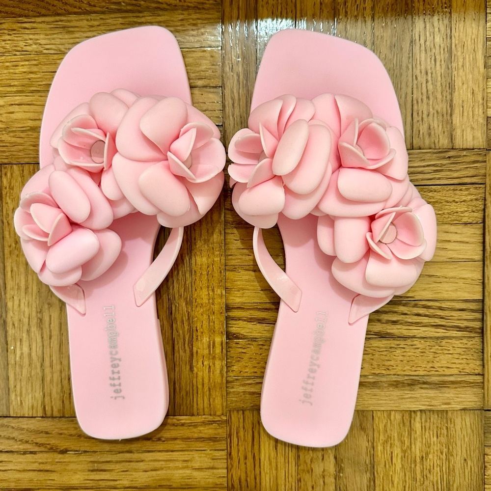 Jeffrey Campbell Fleuris Jelly Flip Flop Sandals
